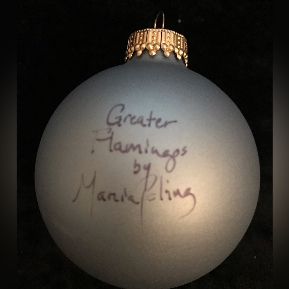 Marcia Poling hand painted flamingo ornament - Picture 4 of 4